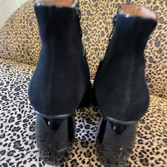 Boutique brand black suede booties with bee and “pearl” detail - Picture 5 of 5